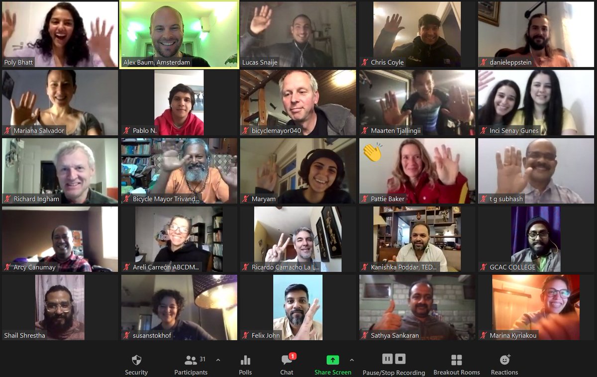 🌍 Our last #BicycleMayorNetwork call of the year with a fantastic group advocates. 

🚲 We look forward to many exciting collaborations &amp; initiatives in the new year!