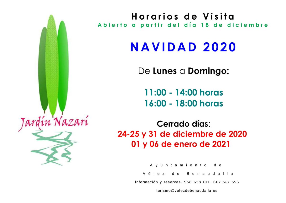 velezbenaudalla's tweet photo. De nuevo, El Jardín Nazarí, ya esta abierto al público y con horario ampliado durante las navidades. Os esperamos!!! https://t.co/O4p69fv1MQ