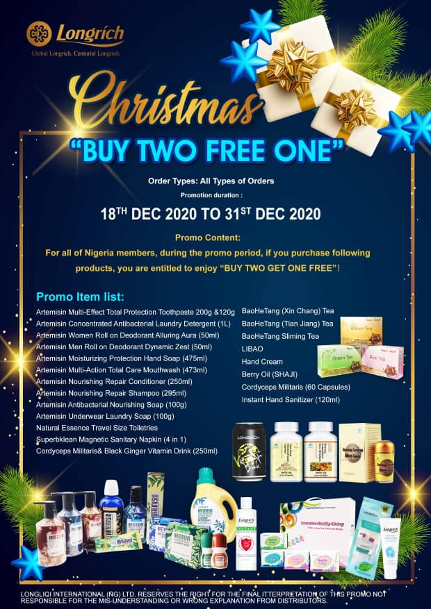 *BOOM LONGRICH IS GIVING US SO MUCH CHRISTMAS* *GOOODIES🔥🔥🔥🔥💃💃💃😇😇😇😇 if you join with 240pv  from 18dec to 31 Dec instead of GOLD THAT PAYS YOU 10% , YOU WILL BE AUTOMATICALLY UPGRADED TO PLATINUM WHERE YOU ENJOY 12%  FROM ALL TEAM ACTIVTIES, A good Christmas's promo