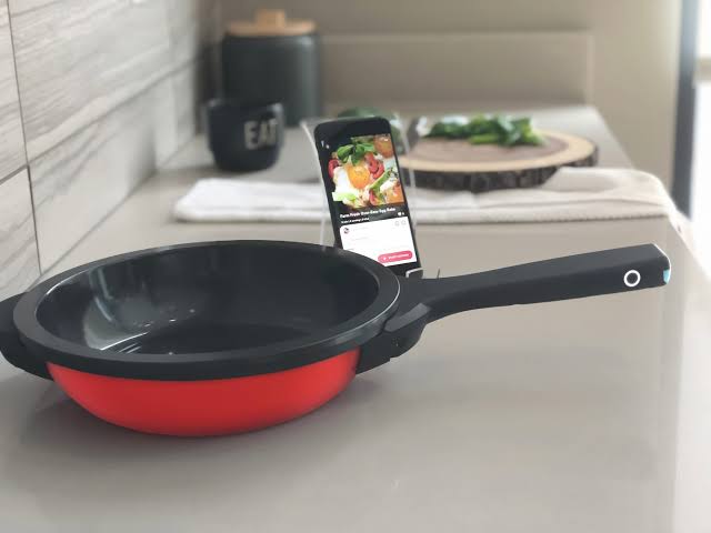 5. Clever cooking utensilsThe Smartypan has inbuilt weights to measure how much you’re cooking & uses temperature sensors to cook your dinner precisely.The handle’s lights glow red when you’ve got the temperature too high & step-by-step instructions appear on the app as you cook