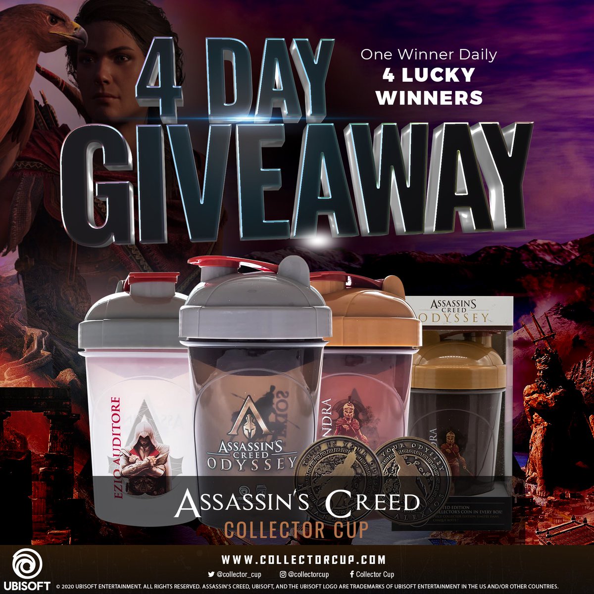 Collector_Cup's tweet photo. 🌟GIVEAWAY🌟

Assassin’s Creed is wrapping up our giveaway week in style! 4 winners will receive their choice of an @assassinscreed Collector Cup. 

To enter: follow @assassinscreed &amp; @Collector_Cup, RT &amp; like. Open world wide 🌎🌍🌏

https://t.co/RrKsSXAAfx https://t.co/rbXf3Np900