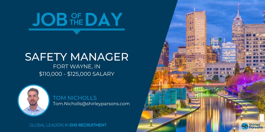 sparsonsna's tweet photo. Tom Nicholls is working on a role in Fort Wayne, IN! For more information on this Safety Manager role, please email Tom at tom.nicholls@shirleyparsons.com! 

#ehs #hiring #jobs #careers #fortwayne #indiana https://t.co/kV1TiVCsDB