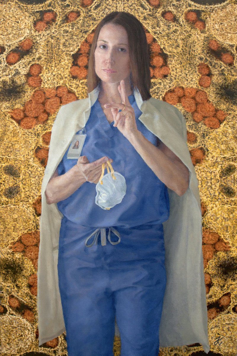 “Frontline” 24x36” oil on linen 
This #painting is meant to represent all of us in #healthcare who have been relentless in our #care through this #COVID19 #pandemic despite not always being properly #protected.  Check out my #Instagram post to read more.