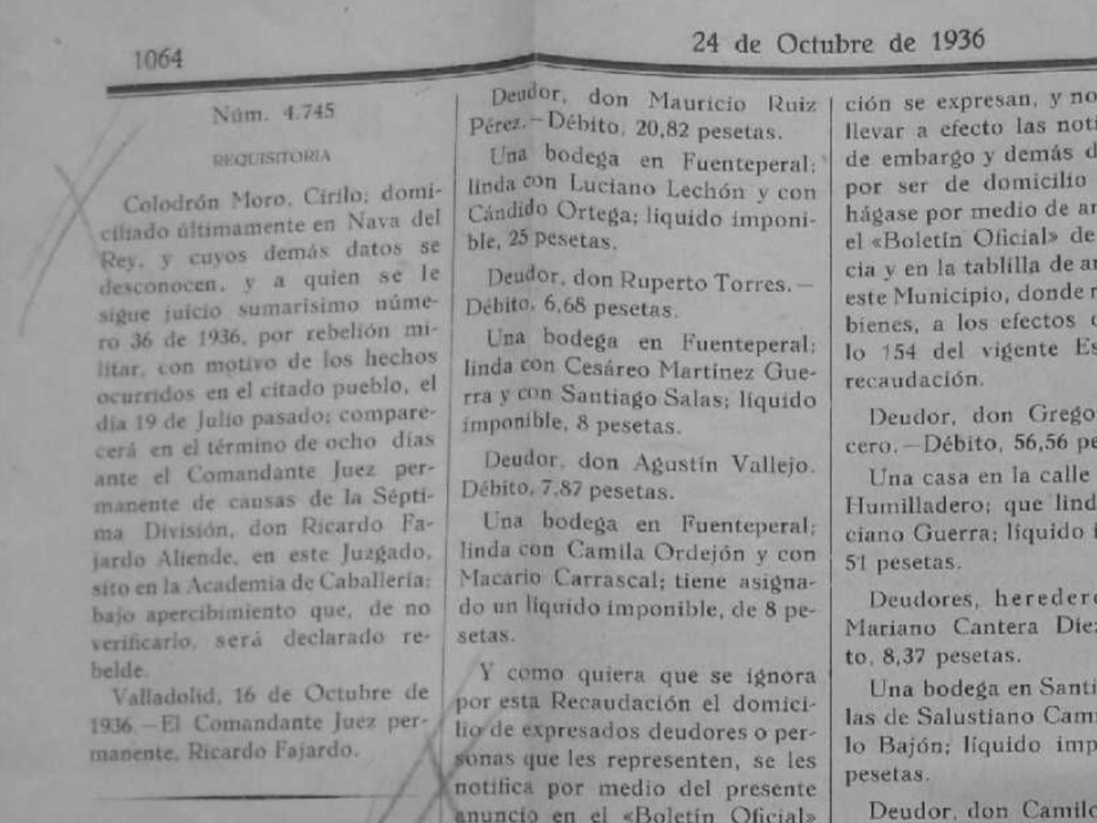 MoroCirilo's tweet photo. La ruindad y maldad de los fascistas no tiene límites.
Requisitoria por “rebelión” publicada el 24 DE OCTUBRE DE 1936. 
Mala gente que camina y va apestando la tierra... https://t.co/ZVzE5rMgdF