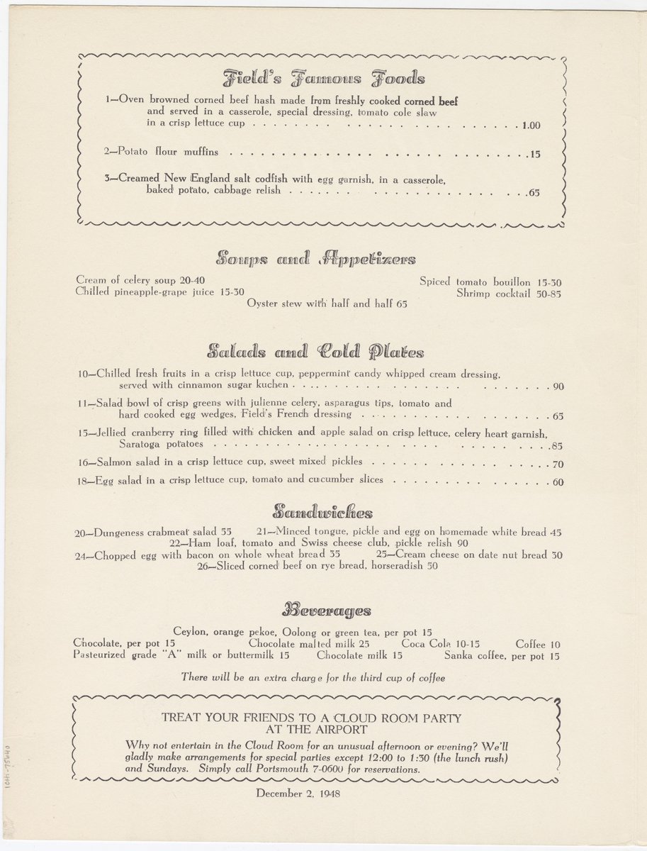 ChicagoMuseum's tweet photo. A visit to the Walnut Room is part of Chicago holiday tradition, but it might be takeout this yr. Opened in 1907 as the South Grill Room, the restaurant was renamed for its Circassian walnut paneling. https://t.co/8JJrpDzcFh // Walnut Room menu, Dec. 2, 1948. #MuseumFromHome https://t.co/Fah0sYJVHl