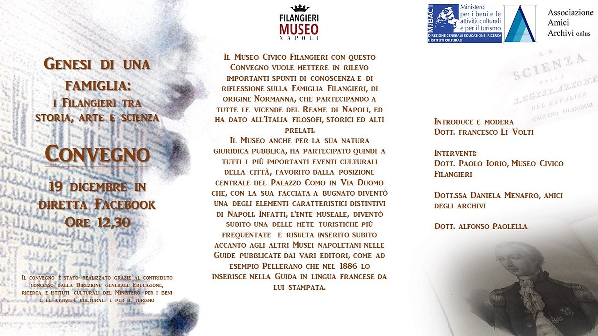 Convegno - Domani 19 dicembre ore 12.30, diretta Facebook dalla pagina Storie di Napoli <a href="/storiedinapoli/">Roberto Vitolo</a> #storiadinapoli. Modera Francesco Li Volti. Intervengono Daniela Menafro, Alfonso Paolella e il direttore del museo  Paolo Jorio @associazioneamicidegliarchivi <a href="/mibact/">Baguet Miba Indulek Derito CT</a>