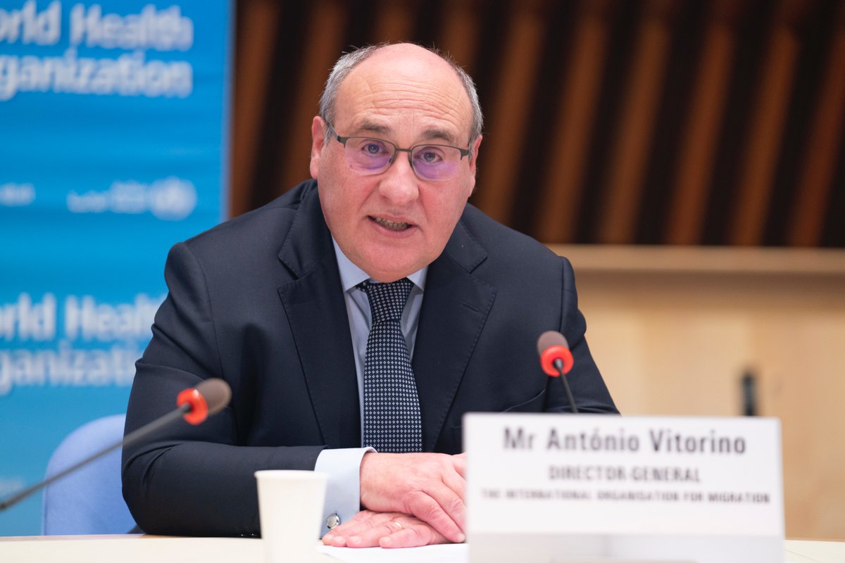 "Today is International  #MigrantsDay, and I am delighted to be joined by António Vitorino,  @IOMchief.  @UNmigration is our next-door neighbour here in Geneva, and our close partner"- @DrTedros