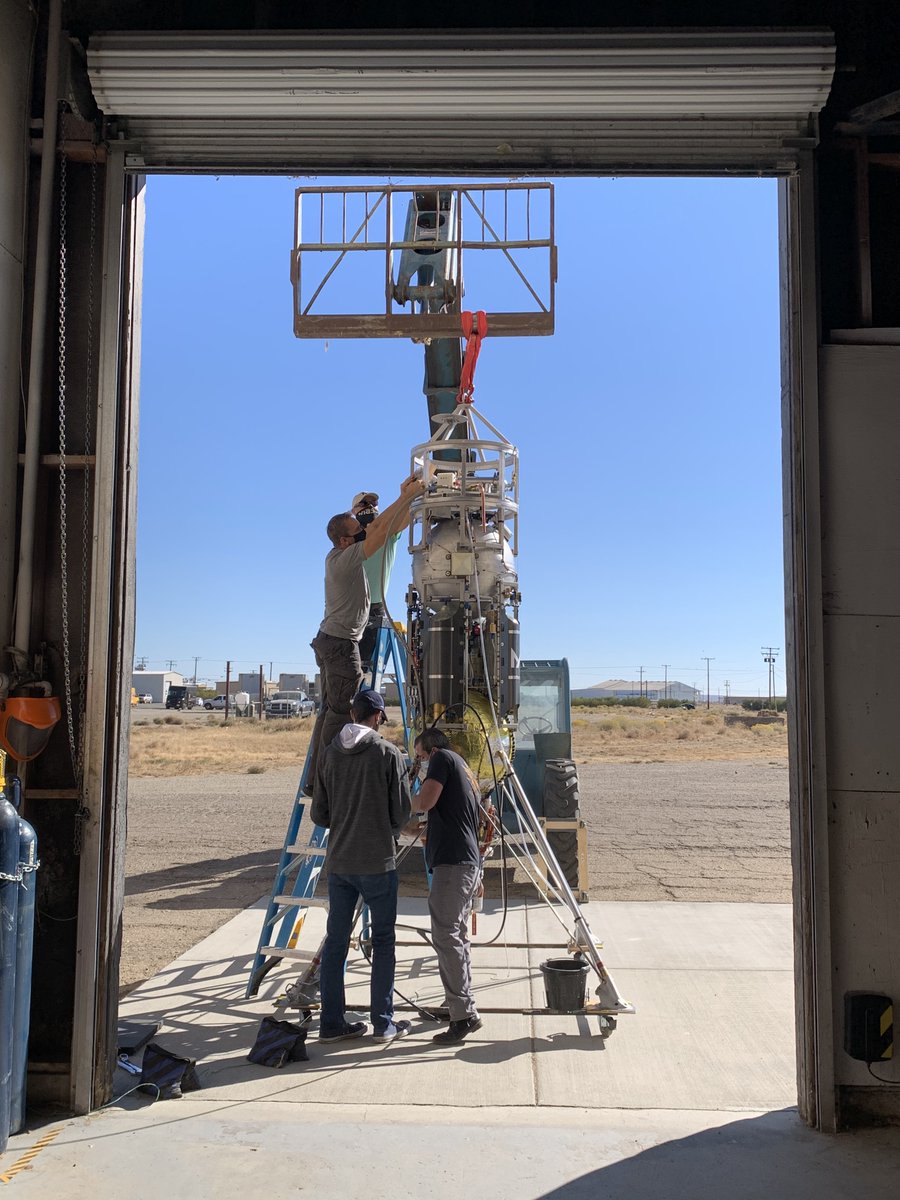 Got the instrument installed onto the top of  @mastenspace's Xodiac rocket. Honeybee Robotics flew their PlanetVac system on the same flight, enabling us to compare interactions in the simulated lunar soil. Installed several cameras. Set up and checked out the cameras.