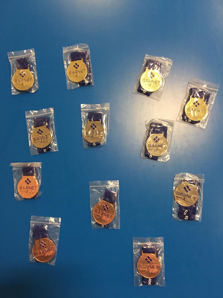 stjohnscen20's tweet image. Winners medals for @BarnetSport virtual challenge #TeamStJohns #GreenAndYellow #Yellows 💚💛