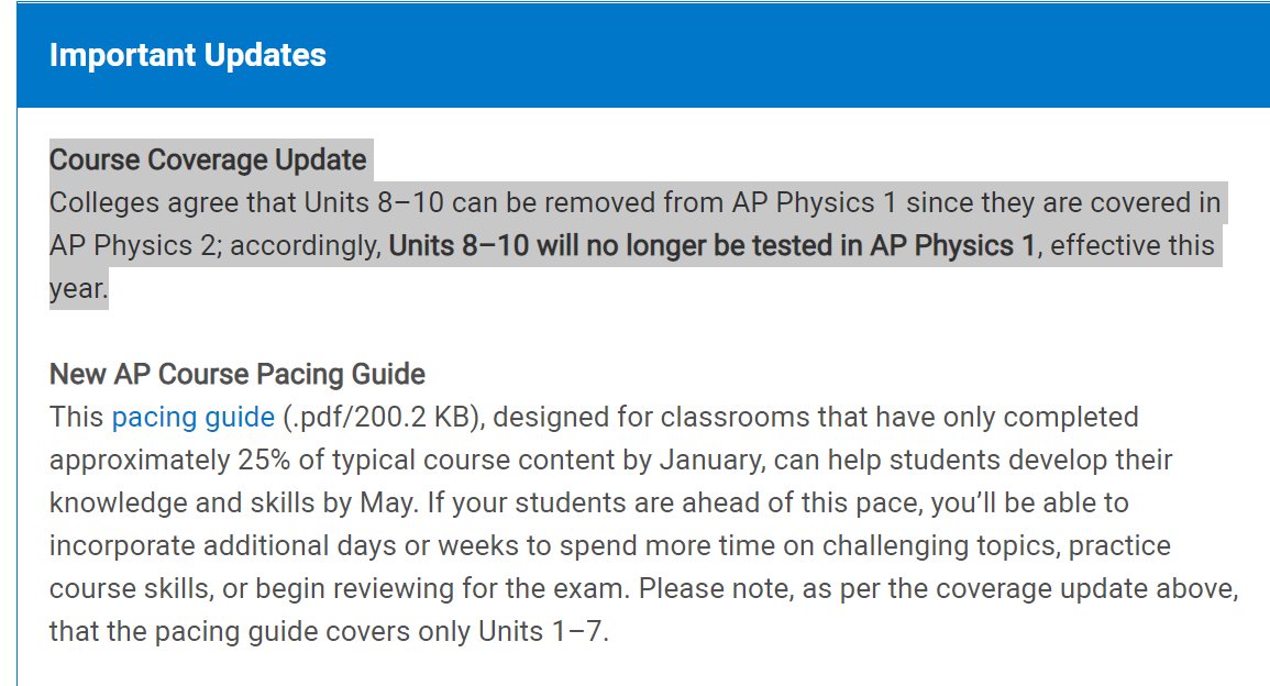 Wow, big news for AP 1 teachers and students:
