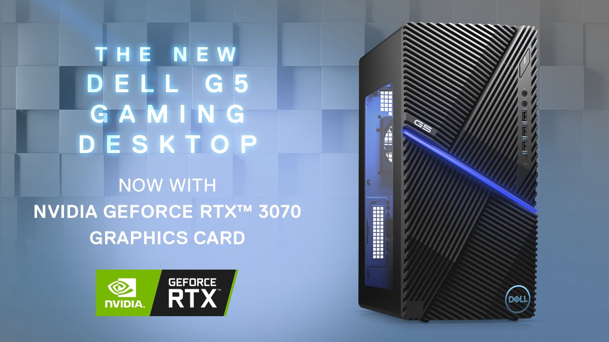 chance kaldenavn Mig Dell on Twitter: "The Dell G5 Gaming Desktop gets its most powerful upgrade  to date: the new @NvidiaGeForce RTX 3070 graphics card is now available as  a customization option. 😎 Configure yours