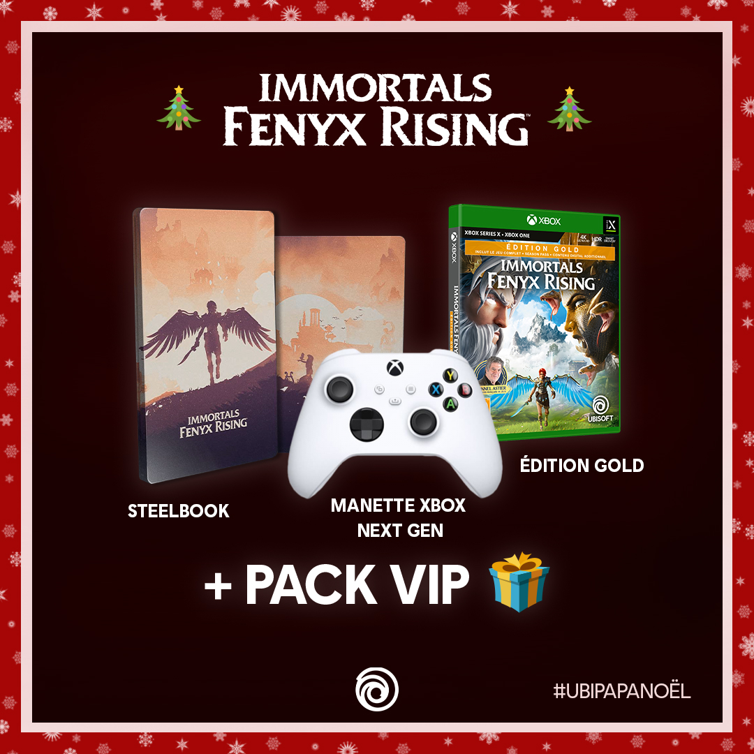 Ubisoft FR 🇫🇷 (@ubisoftfr) on Twitter photo 🎁 1 jour = 1 concours 🎁
Si on vous dit Fenyx, Zeus, Typhon ? Oui c'est Immortals Fenyx Rising !
Pour participer :
📌 Follow le compte <a href="/FenyxRisingFR/">Immortals Fenyx Rising FR</a>
🔁 RT avec #UbiPapaNoël
🎟 T.A.S le 04.01.2021 🎁 1 jour = 1 concours 🎁
Si on vous dit Fenyx, Zeus, Typhon ? Oui c'est Immortals Fenyx Rising !
Pour participer :
📌 Follow le compte <a href="/FenyxRisingFR/">Immortals Fenyx Rising FR</a>
🔁 RT avec #UbiPapaNoël
🎟 T.A.S le 04.01.2021