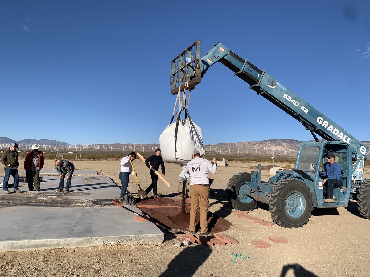 Set up a bed of simulated lunar regolith for the rocket to blow during simulated lunar landing. Ejecta STORM makes measurements of the blowing dust. "Ejecta STORM" = Ejecta Sheet Tracking, Opacity, & Reglith Maturity. (It measures other dust properties, too.)