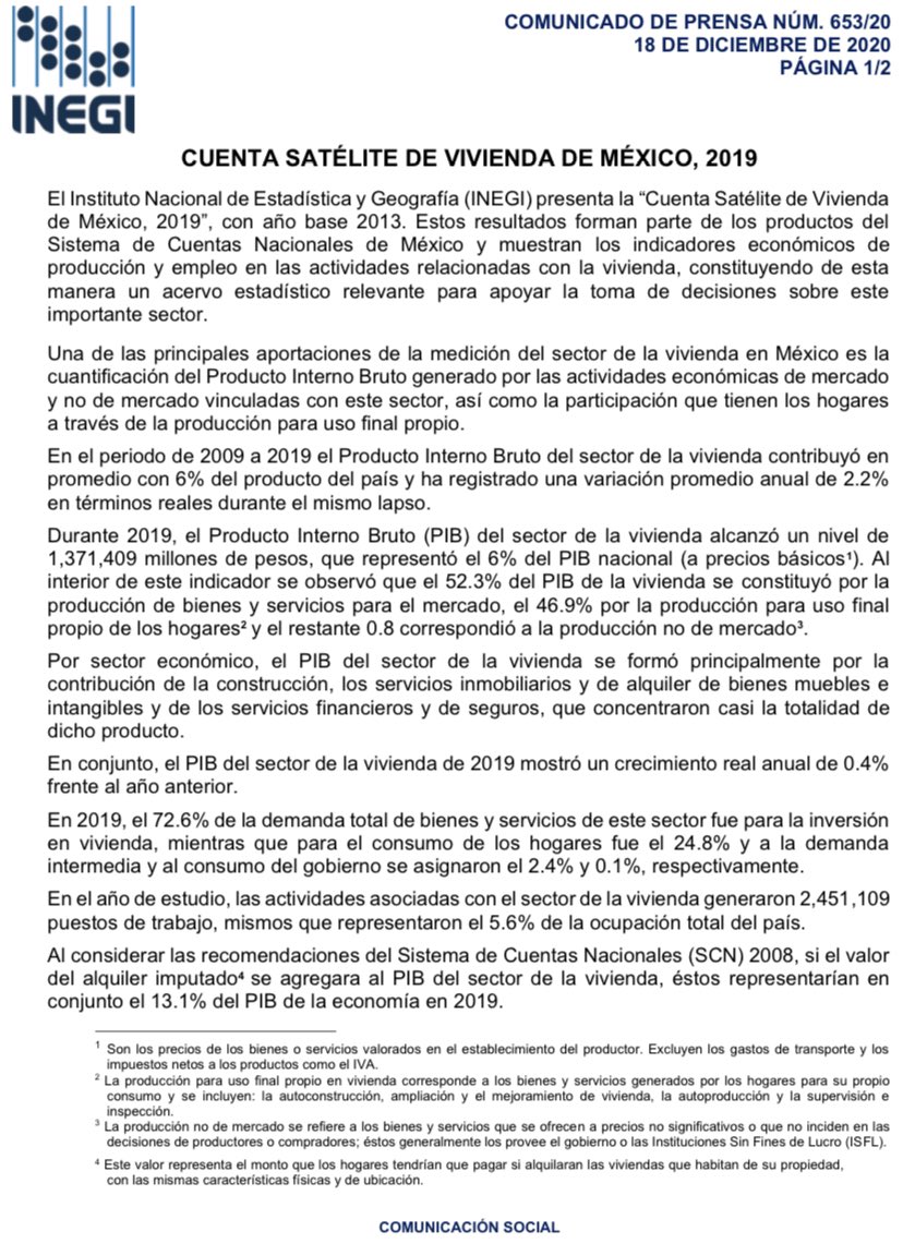 CANADEVINAC's tweet photo. El @INEGI_INFORMA presentó la #CSVM. En 2019 el #PIB del sector de la #vivienda ascendió a $1,371.4 millones equivalentes al 6% del #PIB🏠. Ante la desaceleración de la construcción, la vivienda debe ser el motor para reactivar la economía del país.
https://t.co/YNy7rqPtpJ https://t.co/dd5XCaioLp