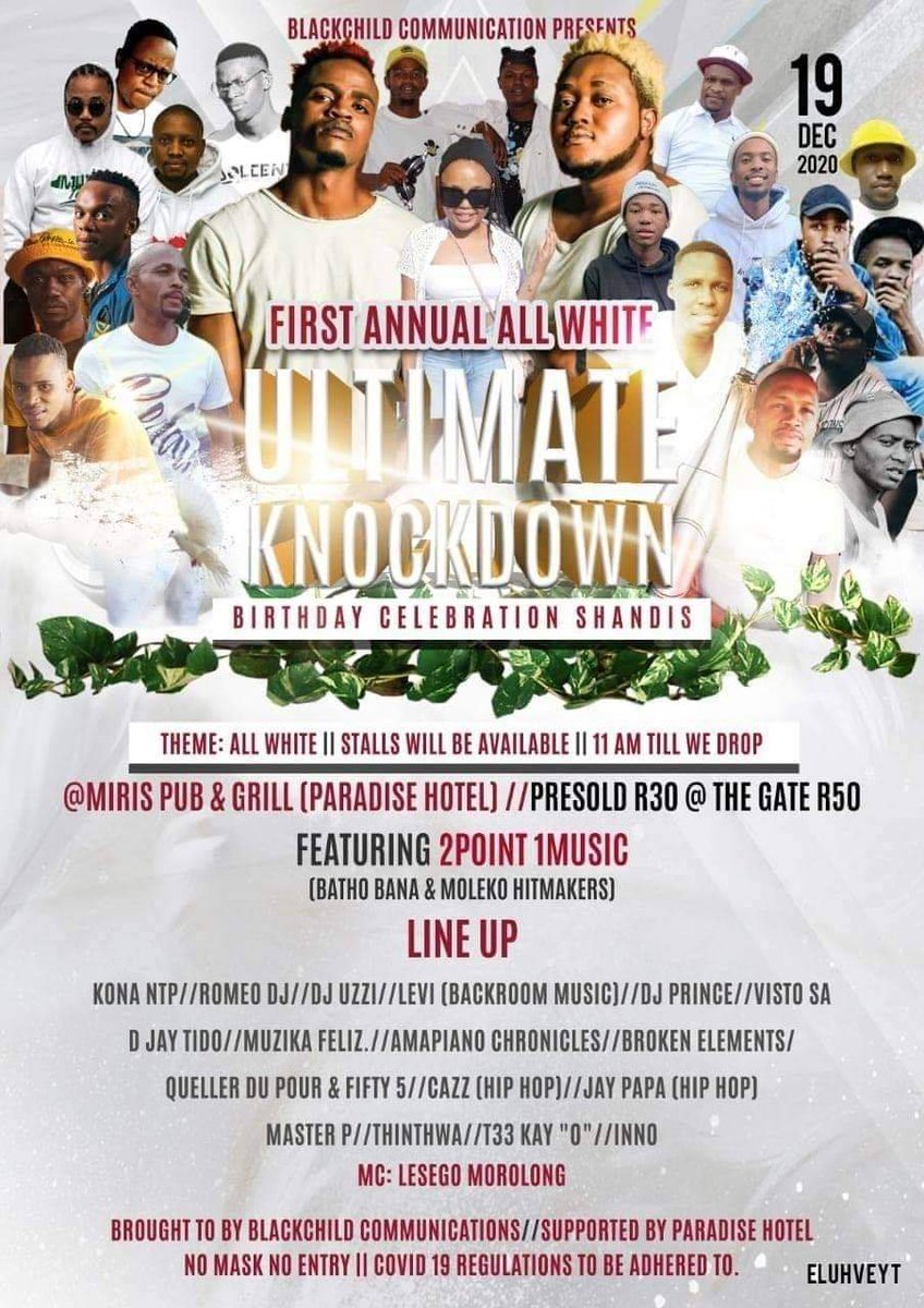 2point1music's tweet photo. Carletonville get ready, Meleko ke eo MIRIS PUB &amp; GRILL
Please be advised to Get there in time, see you there... ❤️

#BATHOBANA
#MOLEKO
#AFRICAN_KING
#JWALENG_MO https://t.co/z2bzb1MkIj