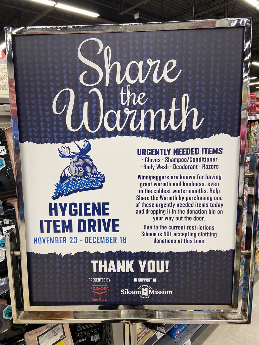 CynthiaWepruk's tweet photo. Our team at Assiniboine CU chose to support this worthwhile campaign spearheaded by @ManitobaMoose and @RedRiverCoopLtd in support of @SiloamMission. Money doing more....@MyAssiniboine https://t.co/yfMPCH32OS