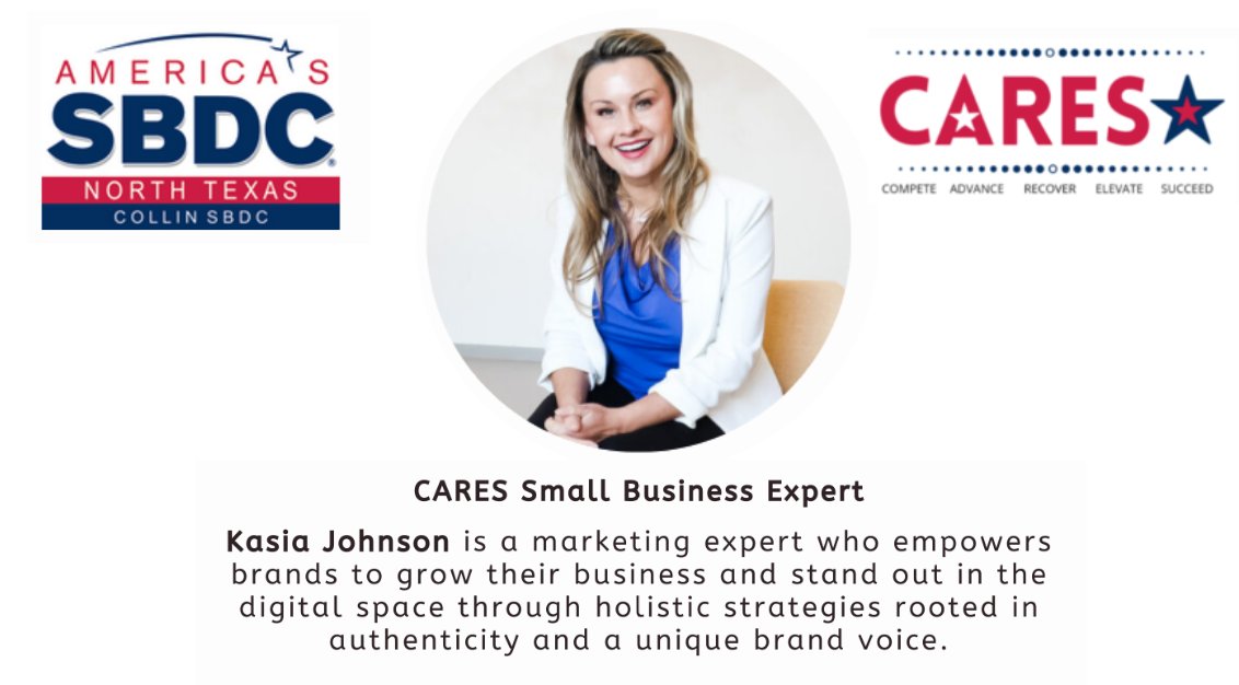 Partnering with the America's Small Business Development Center of North Texas, <a href="/NorthTexasSBDC/">North Texas SBDC</a>, as a Cares Program Small Business Consultant to offer free webinars &amp; blogs from me &amp; other experts. 

Register:  ow.ly/Iu3E50CPqgU
 
All free sessions: ow.ly/SuMy50CPqgV