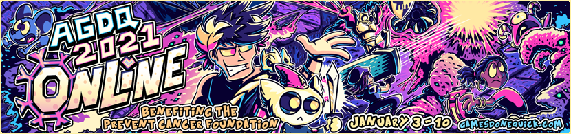 AGDQ2021 Banner: Keep Calm and Carrion, Carrion from Carrion video game