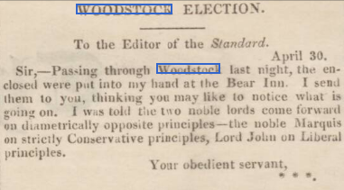 Delightfully, they ran on party platforms - the elder a Conservative, his younger brother a Liberal. This is ... not something that happens so much any more. But at least the family seat was safely controlled, whatever happened.