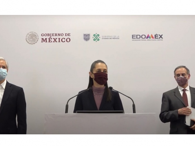 Excelsior's tweet photo. #ÚLTIMAHORA 🔴 A partir de mañana y hasta el 10 de enero, se suspenden actividades no esenciales en el Valle de México, anuncian Claudia Sheinbaum, Alfredo Del Mazo y López-Gatell.

 https://t.co/gHIDouKuM2 https://t.co/jvFtlZptAN
