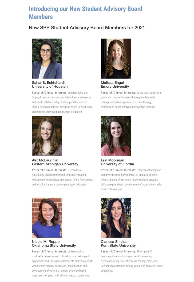 Child and Family Health Promotion Lab (@cfhplab) on Twitter photo Congratulations to @ruppe_nicole, 4th year doctoral student, for joining the <a href="/SPPDiv54/">Society of Pediatric Psychology</a> Student Advisory Board’s Programming Committed! Congratulations to @ruppe_nicole, 4th year doctoral student, for joining the <a href="/SPPDiv54/">Society of Pediatric Psychology</a> Student Advisory Board’s Programming Committed!