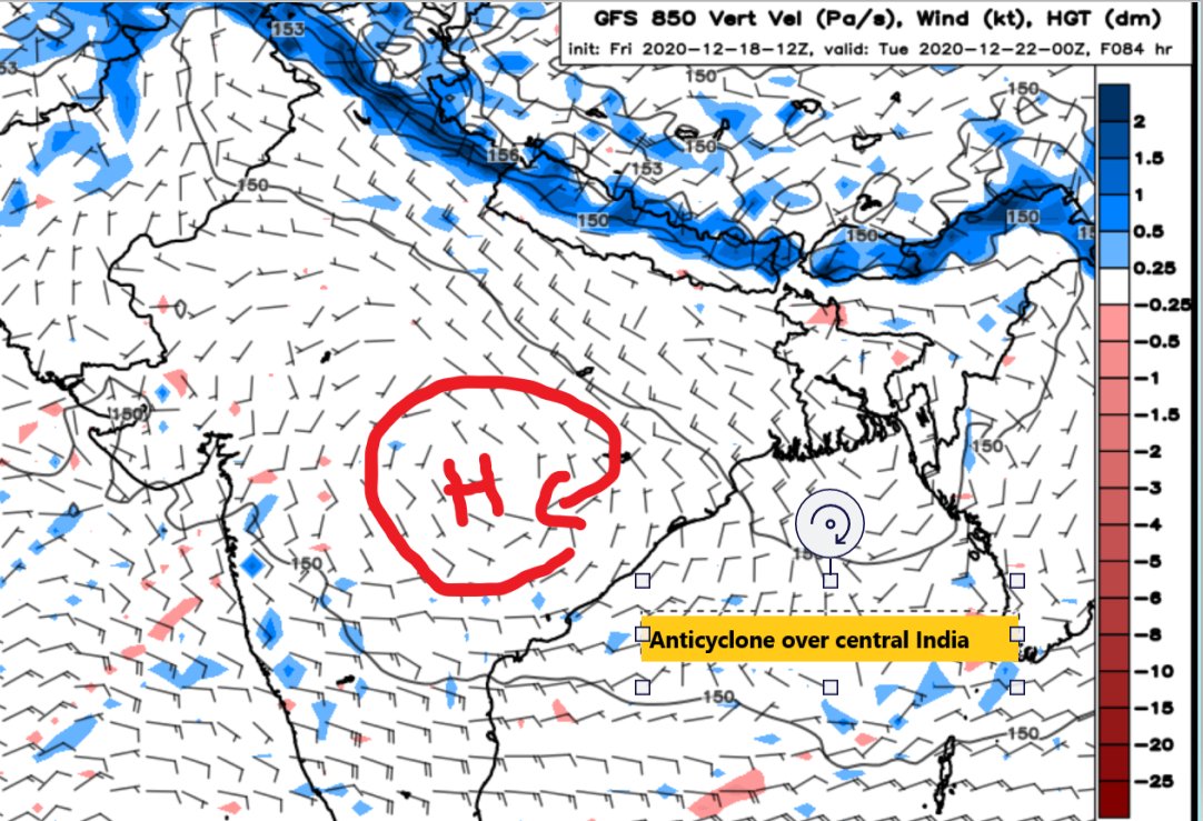 Rajani_Weather's tweet photo. #WeatherFeatures Till 21-Dec
High pressure developing over Central India
Dry air descending South
Anti cyclonic circulation to ensure clear skies https://t.co/F1o3p9PPUt