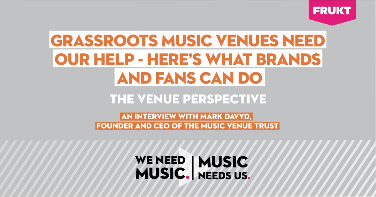 FRUKT's tweet image. Merry Friday! In the final instalment of our #WeNeedMusicMusicNeedsUs campaign, we spoke to Mark Davyd, CEO of @musicvenuetrust who's worked tirelessly this year to save grassroots music venues from permanent closure.

Watch the full interview here 👀wearefrukt.com/insights/grass…