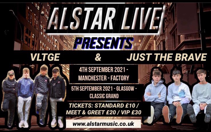 ALSTAR MUSIC (@alstarmusic) on Twitter photo 🚨ON SALE NOW🚨
Alstar Live presents @VLTGEofficial AND <a href="/JustTheBraveOFF/">Justthebrave</a> on tour in September 2021!!
Get your tickets for #Manchester and #Glasgow NOW!
🎫 alstarmusic.co.uk/alstarlive 🎫
#newtour #justannounced 🚨ON SALE NOW🚨
Alstar Live presents @VLTGEofficial AND <a href="/JustTheBraveOFF/">Justthebrave</a> on tour in September 2021!!
Get your tickets for #Manchester and #Glasgow NOW!
🎫 alstarmusic.co.uk/alstarlive 🎫
#newtour #justannounced