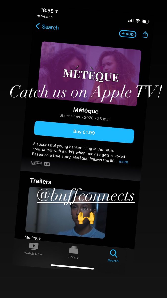 LadyClems's tweet photo. @Mete_que is available on @AppleTV 😍😍😍 @JustLifeProd @RianneMartyn https://t.co/UnUEbmFkqK