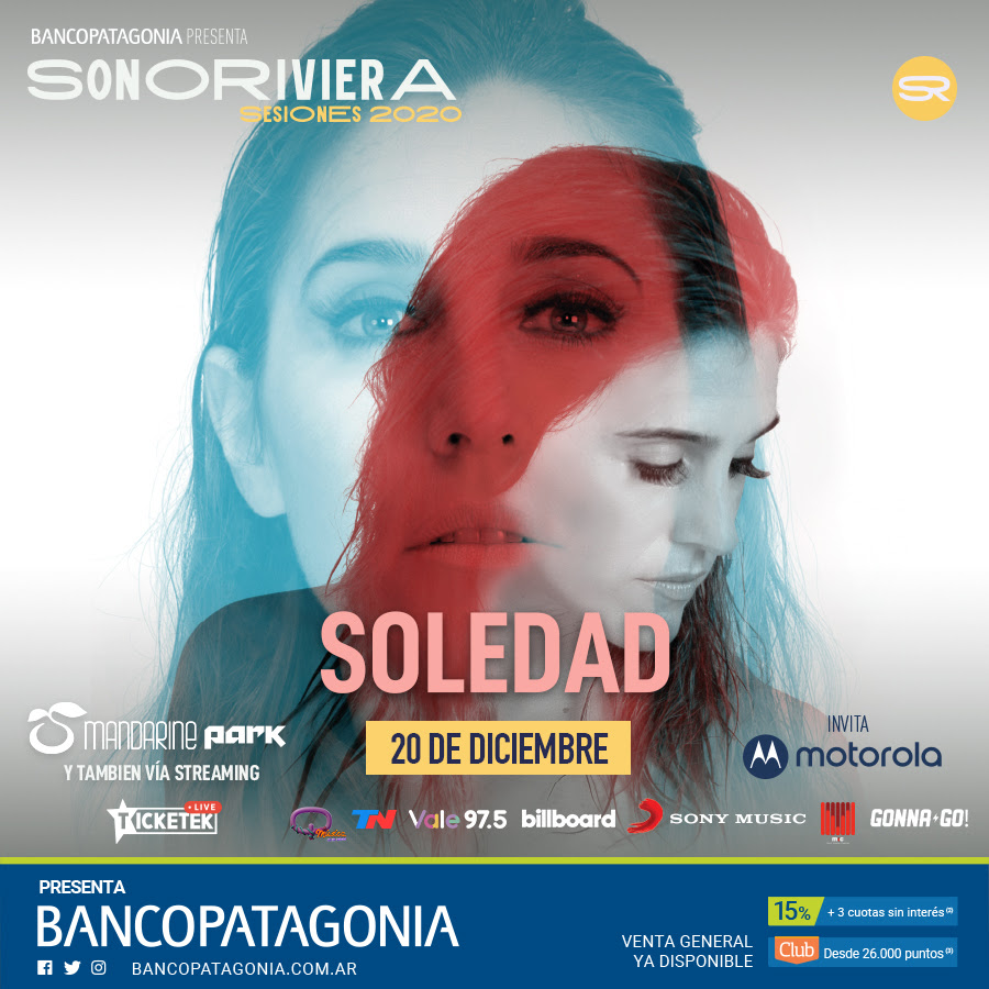#Online | #Show #SonoRiviera #SoledadPastorutti <a href="/sole_pastorutti/">SOLEDAD</a> 
📅 Domingo 20/12
🎟️ ow.ly/Dy8X50CH69O
💻 Ticketek Live - ticketek.com.ar