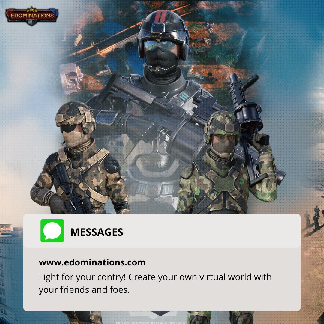 e_Dominations's tweet photo. Create your own virtual world with your friends and foes

#game #gamer #games #gamers #gamerlife #onlinegame #computergames #wargames https://t.co/8267Z6AJ3z