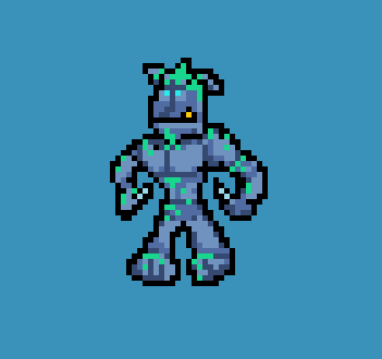 Nervanti's tweet photo. NorseHack Christmas Calendar #18: Jotun the Giant guards the end of the third level of the Stone Realm 🪨 He's nice when you meet him off work for a beer 🍻#pixelart #jotun #giant #norse #indiedev #indiegame #NorseHack https://t.co/ZW6GxZwfBc
