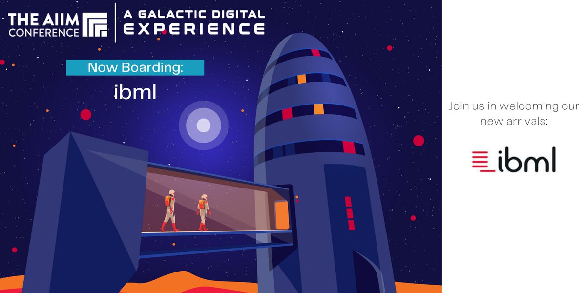 We’re pleased to announce <a href="/ibmlnews/">ibml News</a> will be blasting off with us for The AIIM Conference 2021: hubs.ly/H0Cjpph0 #AIIM21