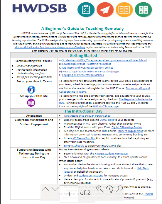 Have questions about teaching remotely?

We're created the <a href="/HWDSBLearning/">HWDSB Learning Services</a> Beginners Guide to Teaching Remotely.

Follow the link:hwdsbonca.sharepoint.com/:b:/r/Shared%2…