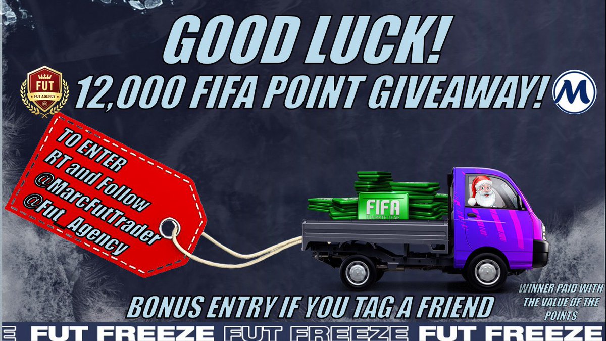 MarcFUTTrader's tweet photo. @EASPORTSFIFA 🚨🎄12,000 FIFAPOINT GIVEAWAY 🎄🚨

To enter:

Retweet 🔁 

Follow: @MarcFUTTrader + @FUT_Agency 

🎅🏼Bonus Entry: Tag a friend 👤

Winners picked on Sunday⏰

Good luck! ✅🍀 https://t.co/XdP6QXIrAZ