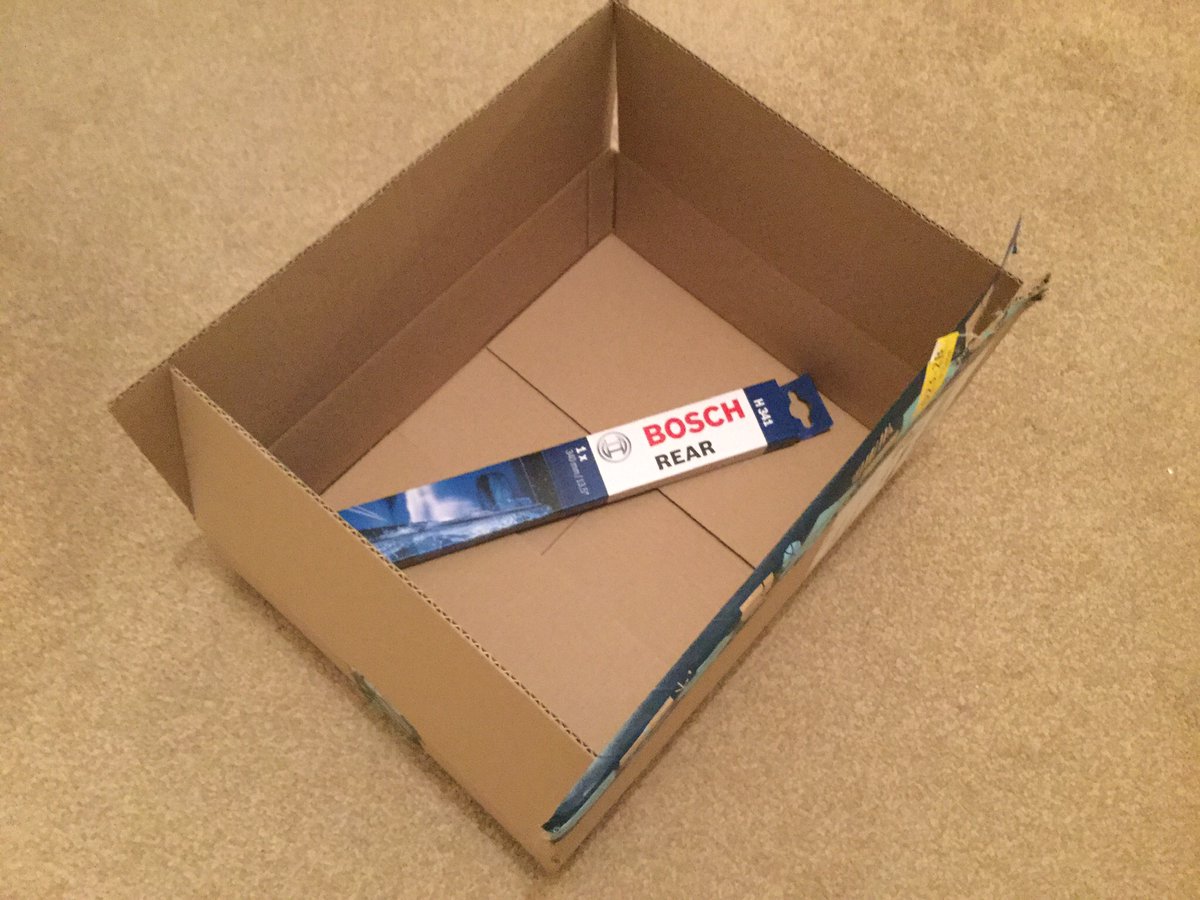 AidanRJ's tweet photo. @AmazonUK once again showing how wasteful they are when it comes to packaging! Why on earth does a small rear window wiper need a box this size?! https://t.co/1Mt1ABvONS