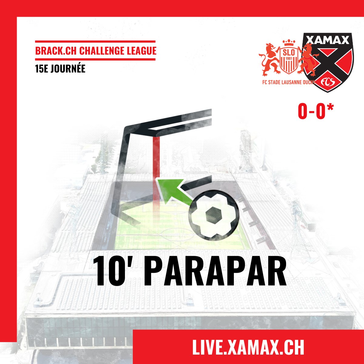 XamaxFCS's tweet photo. POTEAU! 10e minute: sur un corner de #Nuzzolo, #Mafouta remet à #Parapar qui frappe sur le montant!!! #SLOXAM 0-0*
📱 https://t.co/NZGQv4msY8
❤️🖤 #AllezXamax #MaFamille https://t.co/IZji3LvGWK