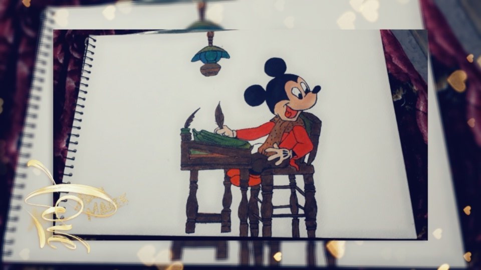Malkaani_Asma's tweet photo. Mickey writing with feather pen...๐
#todayart #todaywork https://t.co/xBVdMCIe3D