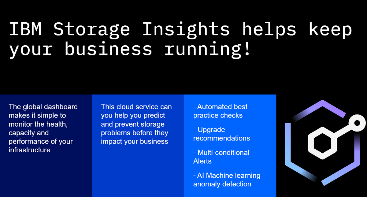 #IBMStorage #IBMCloud What can you expect from IBM Storage Insights?
Sign up: lnkd.in/eNsarbm