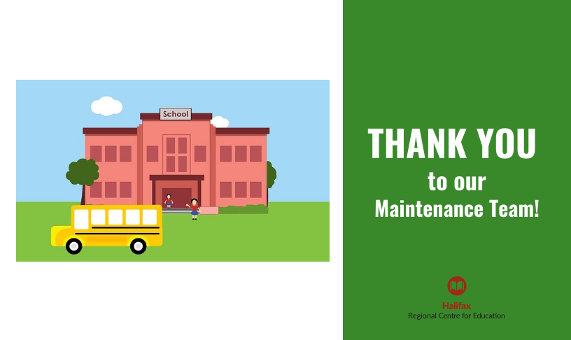 HRCE_NS's tweet photo. Our Maintenance team gets an A+ this year for giving our students and staff a safe place to learn and grow. Their contribution is greatly appreciated, and we thank them so much for stepping up to the challenge in 2020. #ThankYou https://t.co/1RUgBIA2hX