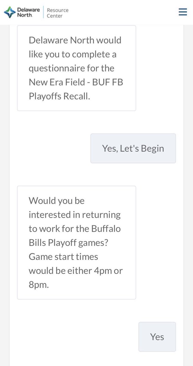 Buckets and Dan (@bucketsanddan) on Twitter photo Looks like Delaware North is looking to add employees back for Bills playoff games 👀 👀 👀 👀
Need #BillsMafia back in the stands for those gameS!
<a href="/TheJoeMarino/">Joe Marino</a> <a href="/SalSports/">Sal Capaccio 🏈</a> <a href="/BruceExclusive/">Bruce Nolan</a> <a href="/GregTompsett/">Greg Cover 1 🏈</a> <a href="/RockpileReport/">Rockpile Report</a> <a href="/BfloFanatics/">Buffalo Fanatics</a> @REALRICO_BF <a href="/joemillerwired/">Joe Miller III</a> @JudgeMathes Looks like Delaware North is looking to add employees back for Bills playoff games 👀 👀 👀 👀
Need #BillsMafia back in the stands for those gameS!
<a href="/TheJoeMarino/">Joe Marino</a> <a href="/SalSports/">Sal Capaccio 🏈</a> <a href="/BruceExclusive/">Bruce Nolan</a> <a href="/GregTompsett/">Greg Cover 1 🏈</a> <a href="/RockpileReport/">Rockpile Report</a> <a href="/BfloFanatics/">Buffalo Fanatics</a> @REALRICO_BF <a href="/joemillerwired/">Joe Miller III</a> @JudgeMathes