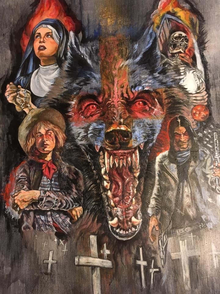 Getting some color in. Splatter Western 8: THE THIRTEENTH KOYOTE by <a href="/KoyoteKris/">Kristopher Triana</a>. Soon...
 #splatterwestern #horrorwestern #horrorpainting #westernpulp
<a href="/deathsheadpress/">Death’s Head Press</a>