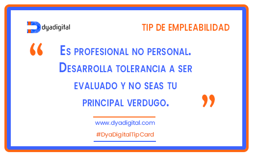 DyaDigital's tweet photo. Elevar tu umbral de tolerancia a ser evaluado en las #entrevistasdetrabajo te ayuda a proyectar más confianza en tus habilidades y desempeño en el puesto al que optas. 😉
#FelizViernes #TipEmpleabilidad #dyadigitaltipcard #empoweringdigitaltalent #mentoring #mentoria https://t.co/kpdkLaGevQ
