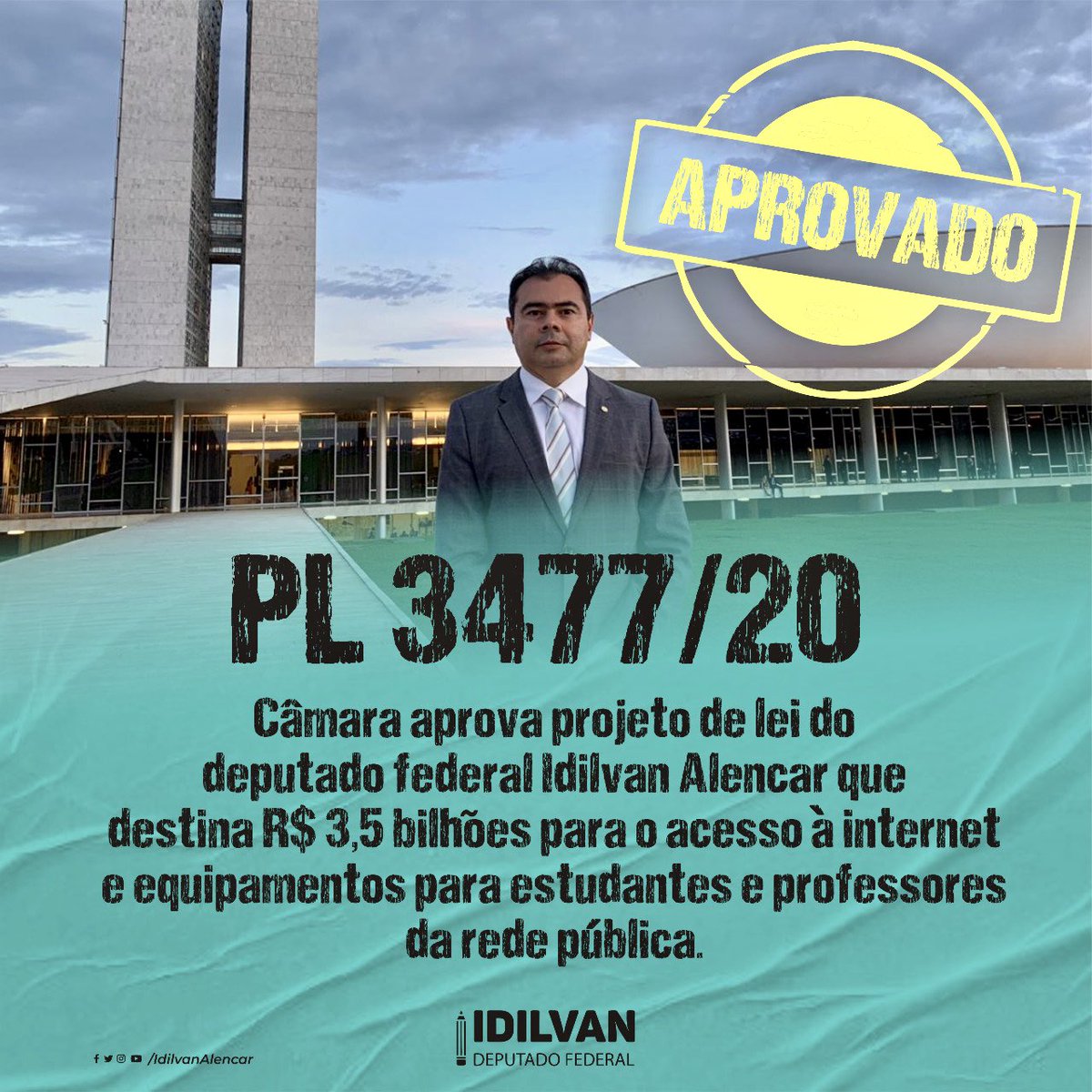 IdilvanAlencar's tweet photo. Encerrando o ano com mais uma vitória para a educação pública!
#PL3477Aprovado #ConectividadeJa https://t.co/XnNPcFnTc0