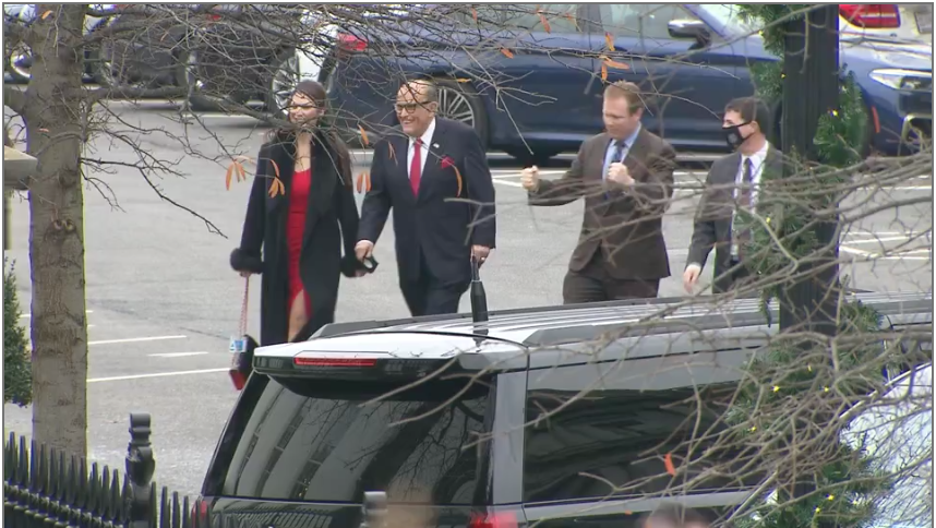 Acosta's tweet image. Giuliani is at the WH.