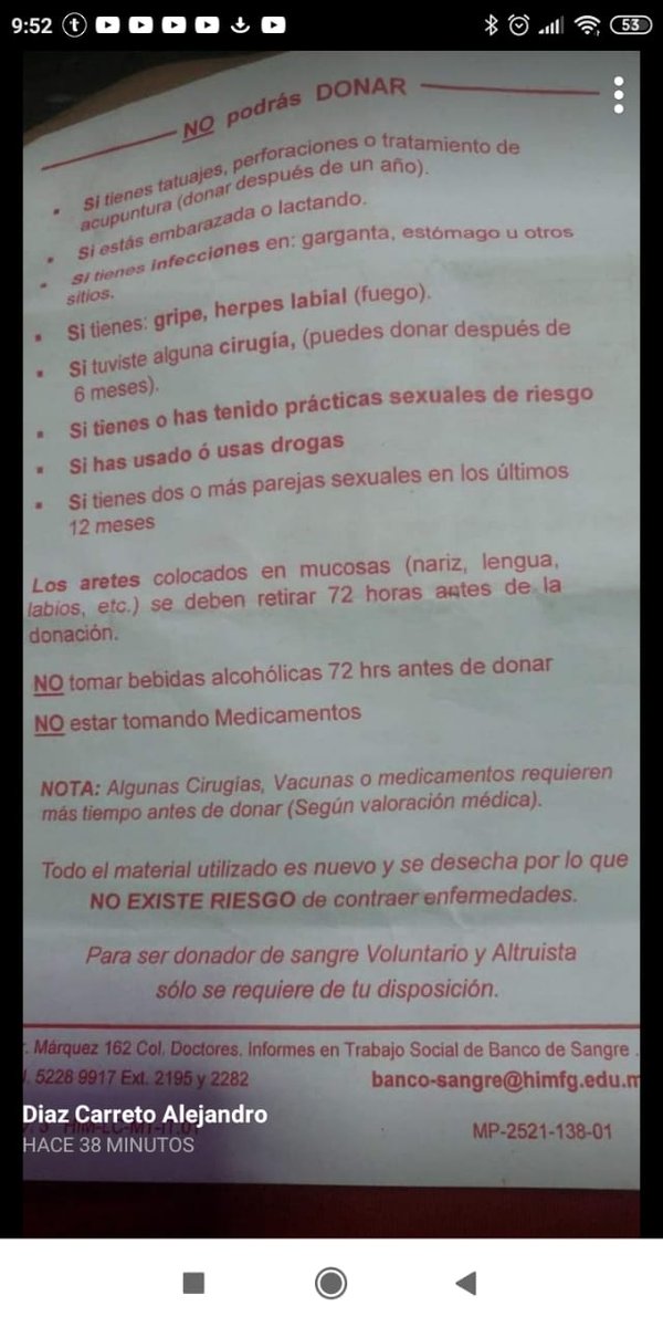 DarknessWitch04's tweet photo. Hoy estuve en el Hospital Infantil para donar🩸 y ayudar a una pequeña que lo necesita, desafortunadamente aún necesita +50 donadores. Estaría increíble que alguien de aquí pudiera unirse a la causa o ayuden con un RT 🔁 para que llegue a más gente que sí pueda ayudarla 💞 grax. https://t.co/Kq4aiZBtkN