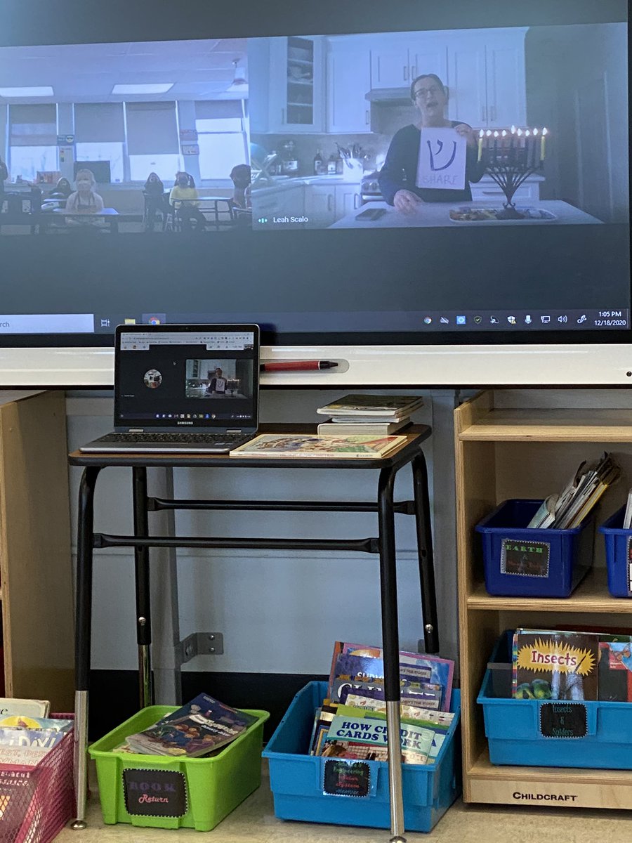mscappa303's tweet photo. Leah’s mom participated in a Google Meet with our class today. She taught us all about Hanukkah and the menorah. Thank you so much for joining us! We love hearing other families traditions! #parkavepride https://t.co/1rLHSpse3U