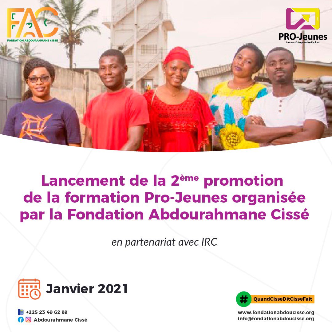 abdu_cisse's tweet photo. Cette initiative permettra à 150 #Jeunes et #Femmes de se former à l’entrepreneuriat afin de mieux structurer et développer leurs projets.

La #FAC est déterminée à favoriser l'insertion professionnelle des jeunes.

#Entrepreneuriat #Formation #Excellence
#IRC https://t.co/ylOqeVjEUJ