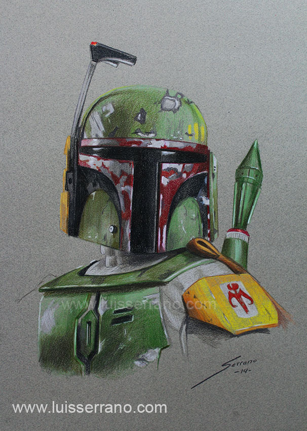 luisserranoart's tweet photo. Ayer moría el actor británico Jeremy Bulloch (a los 75 años), que interpretó al famoso cazarrecompensas Boba Fett en las películas de 'Star Wars'. Aquí dejo mi pequeño homenaje https://t.co/foGvV2vsUa
