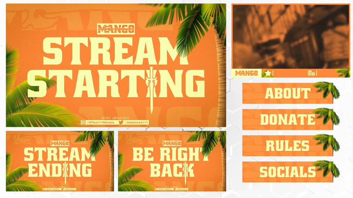 Tropical themed Twitch package // (Commission)

Let me know what you think!

🌐graphicaphyl.carbonmade.com
📩DM to get your own!